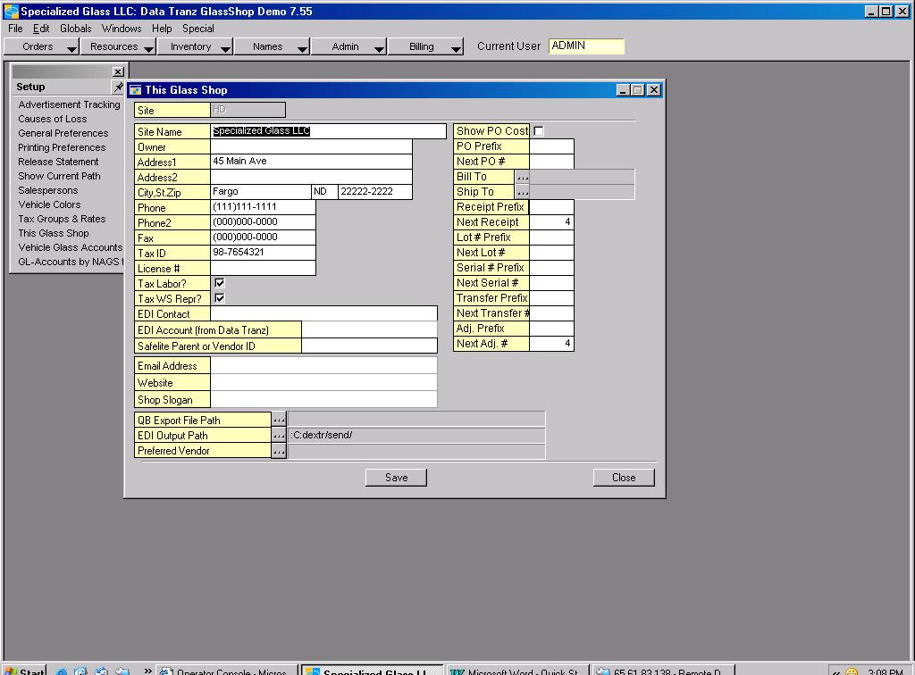 GlassShop Systems Version 9.2 Everything you need to get going today! This does NOT replace your user manual.