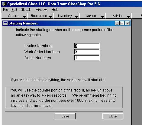 Sequence Numbers Go to Admin/ Features/ Sequence numbers Change the starting