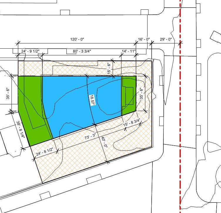 EXISTING FACILITY ANALYSIS ZONING CODE RF-1 Zoning (Yellow in Diagram) Lot Area is 6,431 SF Building Floor Plate is 4,132 SF Total Building is