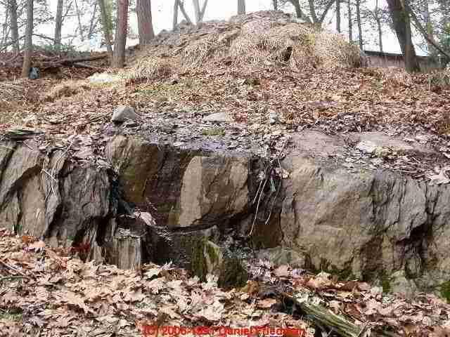 bedrock, large rocks at the ground
