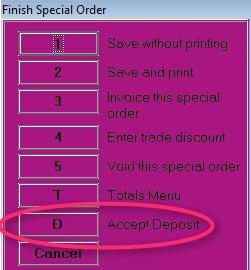 Canceling a Special Order If you need to cancel a special order due to an error or if the customer cancels in time to cancel the order with the supplier, follow the steps below to