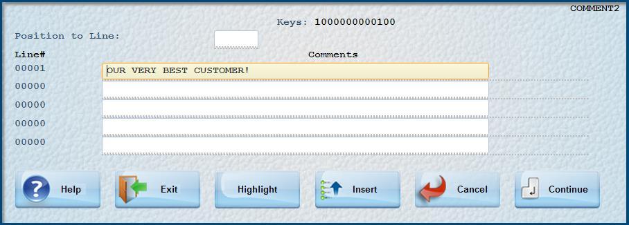 To Display Comments for a Customer Account: From the Invoice detail screen, Click on [Act Cmt] (F19).
