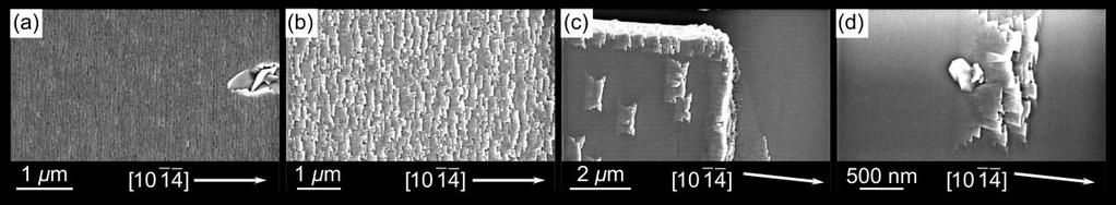 orange to the eye. The sample pictured in Fig. 3.11(b) appeared metallic to the eye. Both of these samples did not produce PL emission. The sample pictured in Figs. 3.11(c) and 3.