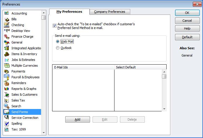 Figure 26: In the Preferences dialog box, select