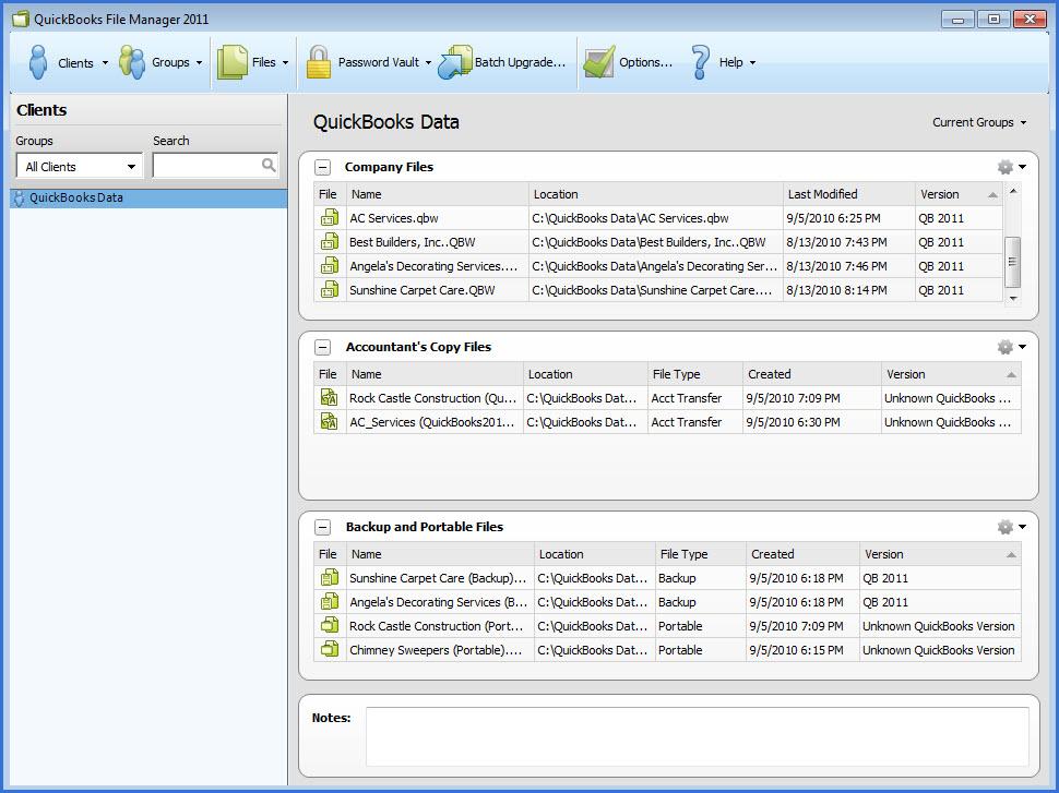 Figure 40: The File Manager desktop makes handling multiple QuickBooks files efficient.