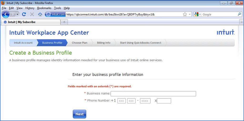Creating an Intuit Account will manage your connected services with one login. Figure 51: From https://qbconnect.intuit.com sign into your Intuit Account.