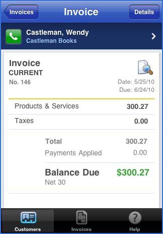 Figure 63: Choose the Transactions button to view a list of current and overdue invoices for this customer.