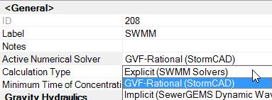 Create a New Calculation option 1. In the Calculation Options dialog, double- click SWMM. 2.