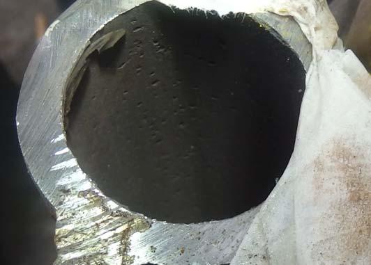 Inspection of tube inside Photo 13- furnace sloped tube sample