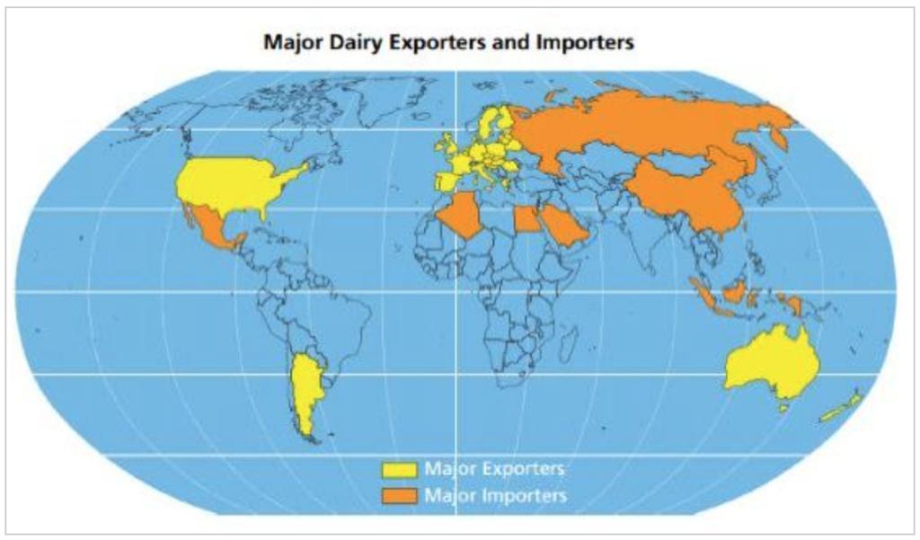 Dairy Farming for the long term intention of producing milk Climate: less expensive land but land that can grow grasses for feed USA, Canada and Northern Europe Cool mid latitude climates are ideal