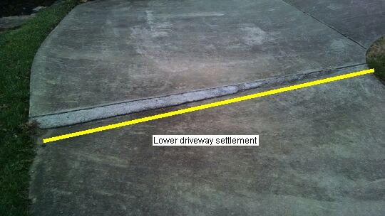 1. Driveway and Walkway Condition Grounds Materials: Concrete driveway. Concrete sidewalk. Upper driveway is in good shape for age and wear. No deficiencies noted.