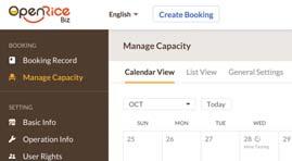 BOOKING MANAGE CAPACITY Important Deposit