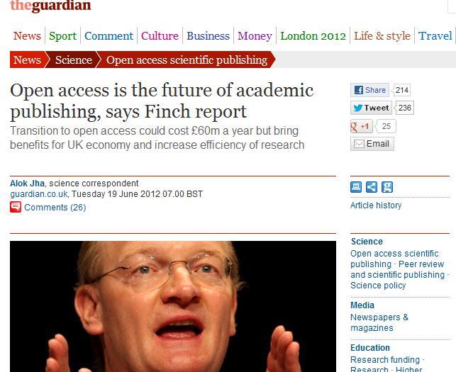 A busy year for open access Academic Spring has kept Open Access in the news David Willetts (UK Science Minister), voiced strong support for OA, and announced involvement of Jimmy Wales in policy