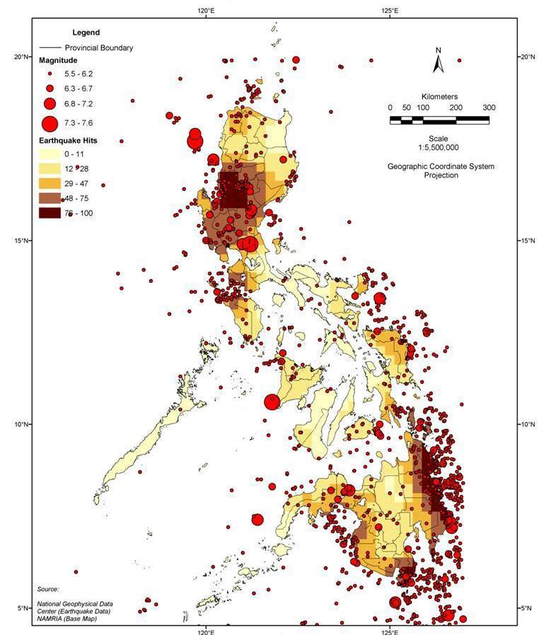 4. Earthquake Prone Areas in Philippines The Luzon area has great risk of major seismic