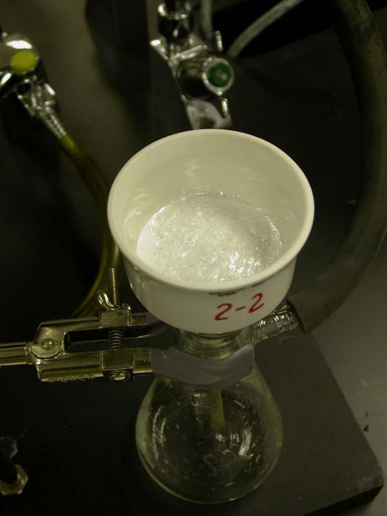 5. ISOLATING THE CRYSTALS: DRYING ALLOW THE CRYSTALS TO DRY UNDER DYNAMIC VACUUM FOR ~ 10 MINUTES.