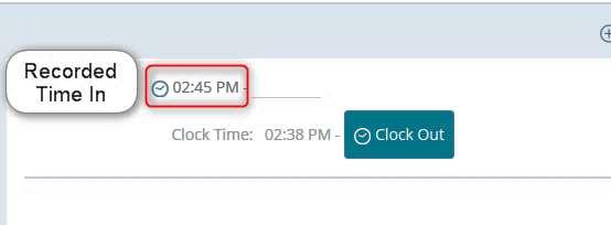 NOTE: The system will automatically populate the Time In and the Clock Time In fields. The Time In field is populated with the time rounded to the nearest quarter hour.