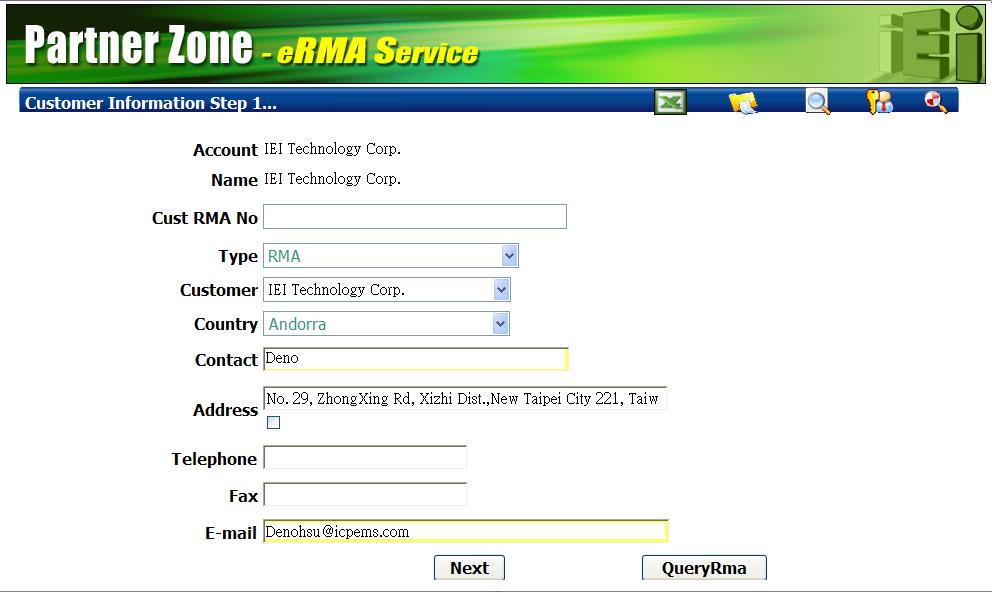 6. Please click Add Next RMA button to apply for another