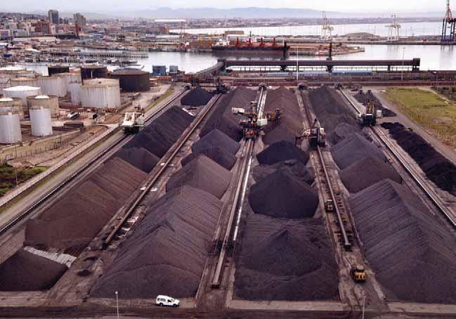 Manganese stockpiles at the Port of Port Elizabeth. sustaining capital investment is estimated to be R37 billion over the next 10 years.