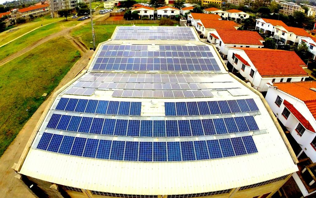 Some Solar PV Installations in Kenya Strathmore University in Madaraka: Produces over 600 kw which consists of 2,400 solar panels