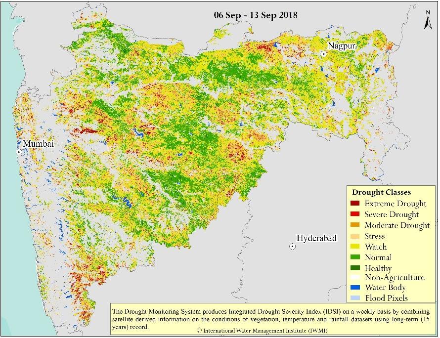 South Asia Drought Monitoring System (SADMS) Agriculture Assessment (Maharashtra) SADMS framework was applied for the agriculture drought monitoring in