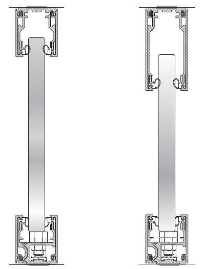 PARTITION «3» Single-glass partition with Aluminium profile W 32 x H 38 mm.