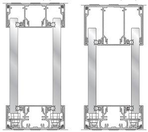 PARTITION «9» Double-panel partition with Aluminium profile W 93 x H 38 mm.