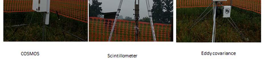 At Bologna, Italy site, Large Aperture Scintillometer (LAS) is tested in comparison with Eddy Covariance to measure the actual evaporation over cropped fields during 2014 and 2015 cropping seasons.