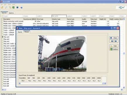 configurations Example of SourceDB* window showing a shipyard in the Imagine database