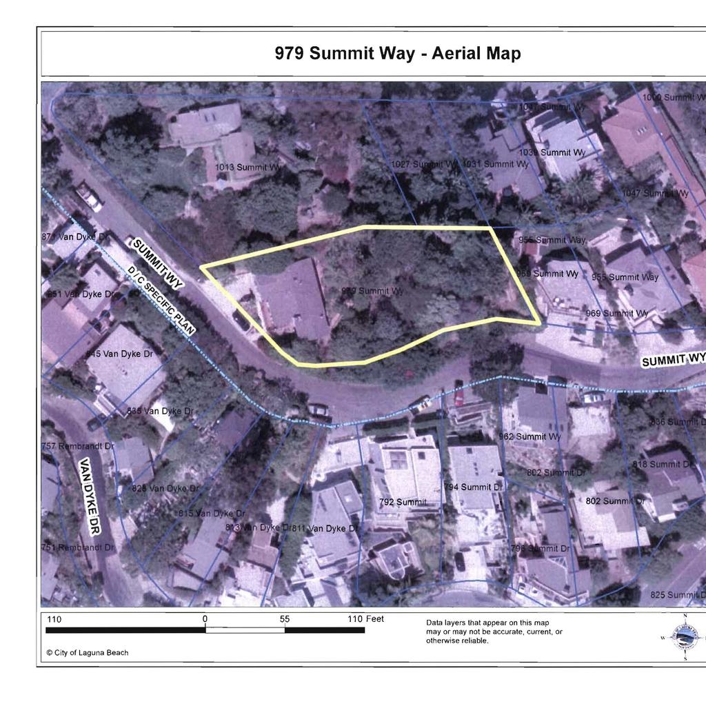 979 Summit Way - Aerial Map 110 City of Laguna Beach Data layers that