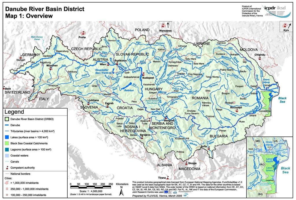 Introduction: Danube catchment Most international river basin in the world More than 80