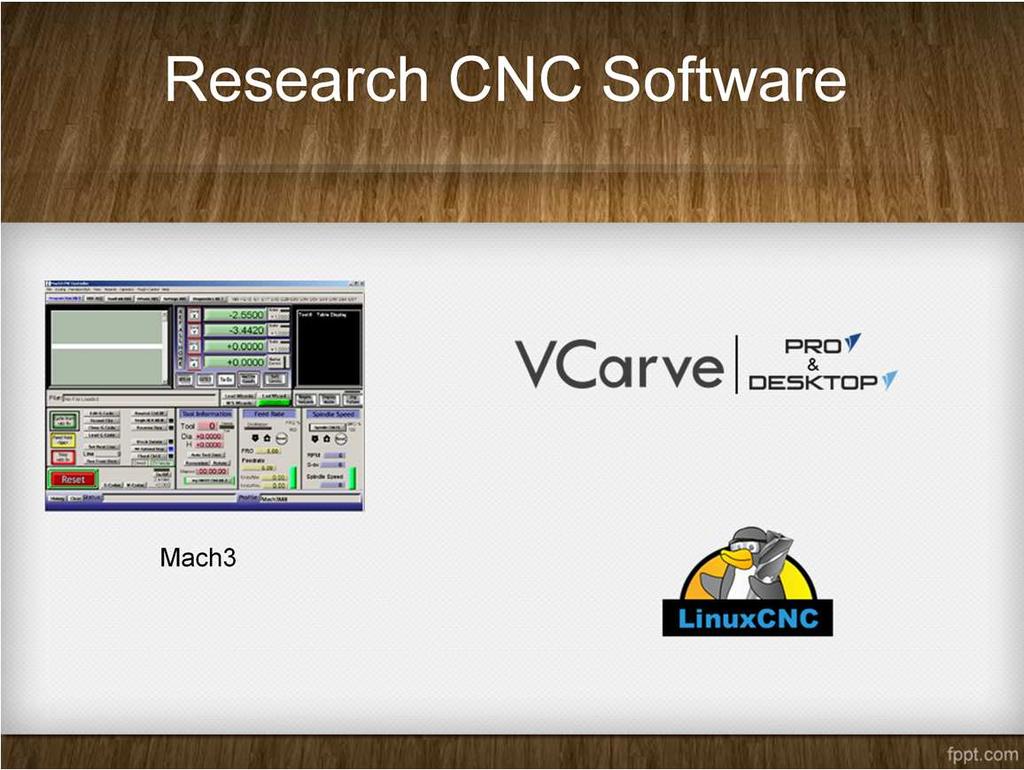 There are several different computer programs available to control the CNC router. They all communicate differently with the controllers for the motors.