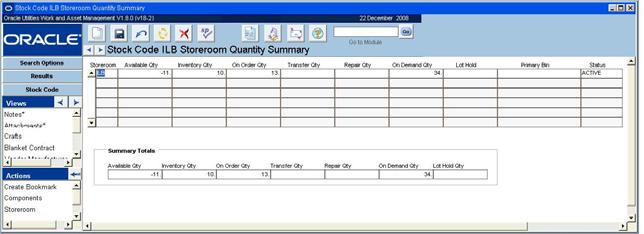 Master Catalog Views 02 Quantity Summary view Storeroom Reorder Summary The Storeroom Reorder Summary view summarizes reorder information from each storeroom that carries the catalog item.