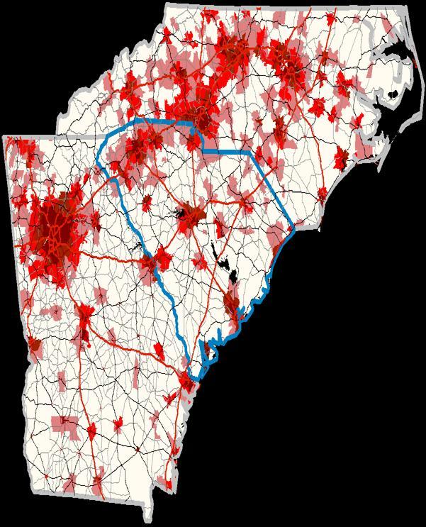Population Density Map Population Density At approximately 45 people/square mile, there is a 50:50