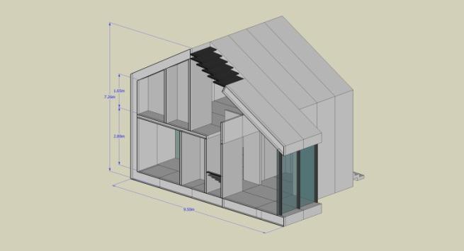 Thermal comfort analysis in a passive house using dynamic simulations layer of insulation (35 cm). The corresponding U-value is 0.11 W/m 2 K.