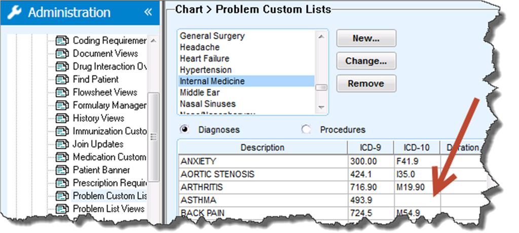 Problem Custom lists display both ICD-9 and their base mapped ICD-10 Review custom problem lists (CPS 11