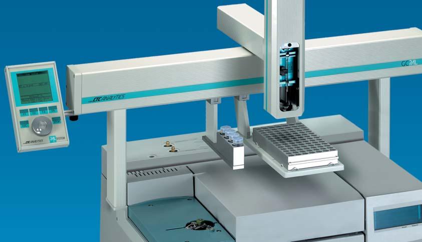 Open architecture gives easy access to the syringe, sample trays and GC injection ports, allowing quick exchange of septa, sample tray formats and syringes.