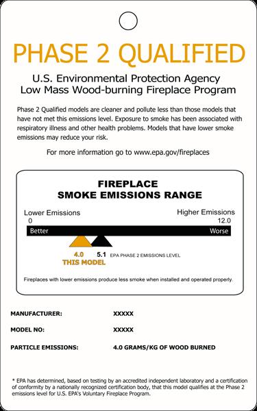 EPA Fireplace Program Launched in 2009, 70 percent cleaner models qualified for EPA Label (Phase 2). Models must be tested by an EPA-accredited laboratory.