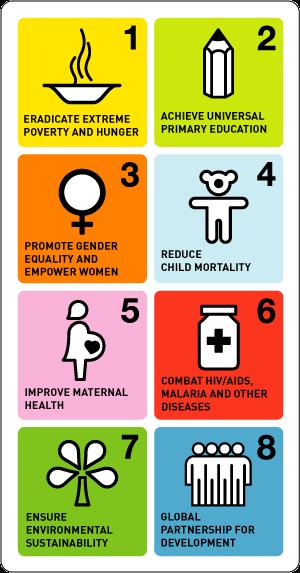 Millennium Development Goals 1. Eradicate extreme poverty and hunger 2. Achieve universal primary education 3. Promote gender equality and empower women 4.
