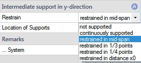 Note: The supports are generated with a very high default spring value that produces a quasi rigid support. If you like to define more refined springs you should use the BTII+ application.