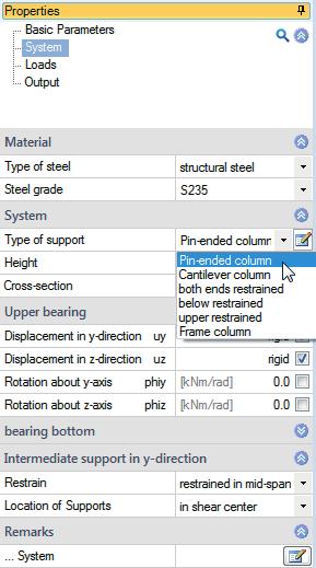 if you have selected "user-defined steel type", you can display a dialog for the definition of the steel parameters by activating the button.
