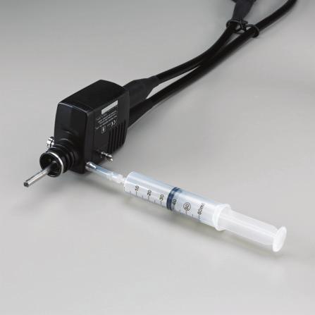 syringe on Fujinon flexible