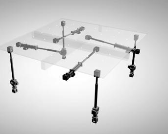 General Design of Shake Tables: Mounting holes designed for specimen/structure Measuring devices for displacement Shake table application software (OpenSees most common) hydraulic actuators for