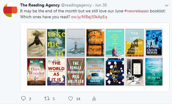 You can also tag the name of the publisher, for example type @ProfileBooks. This will alert the publisher to your tweet.