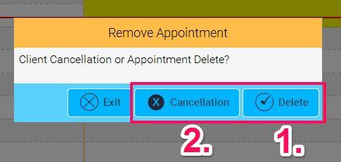 Delete - Remove an appointment with no reason.