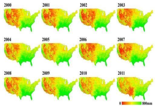 Irrigation Consumptive Use Satellite Data and ET Annual and monthly ET from MODIS (1