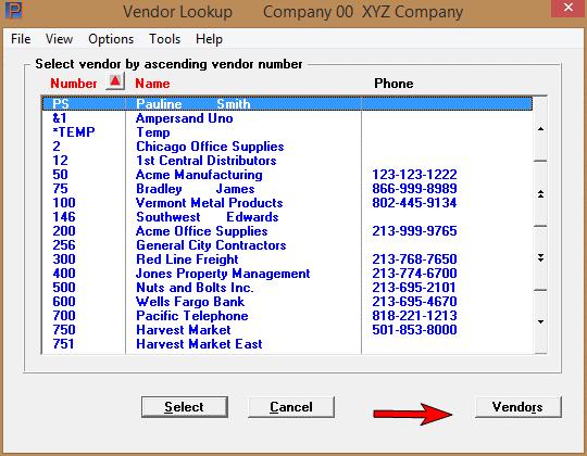Vendor Change Log Print and Purge There are new report and purge options available for the Vendor change log. You may now print a range of changed vendor log entries.