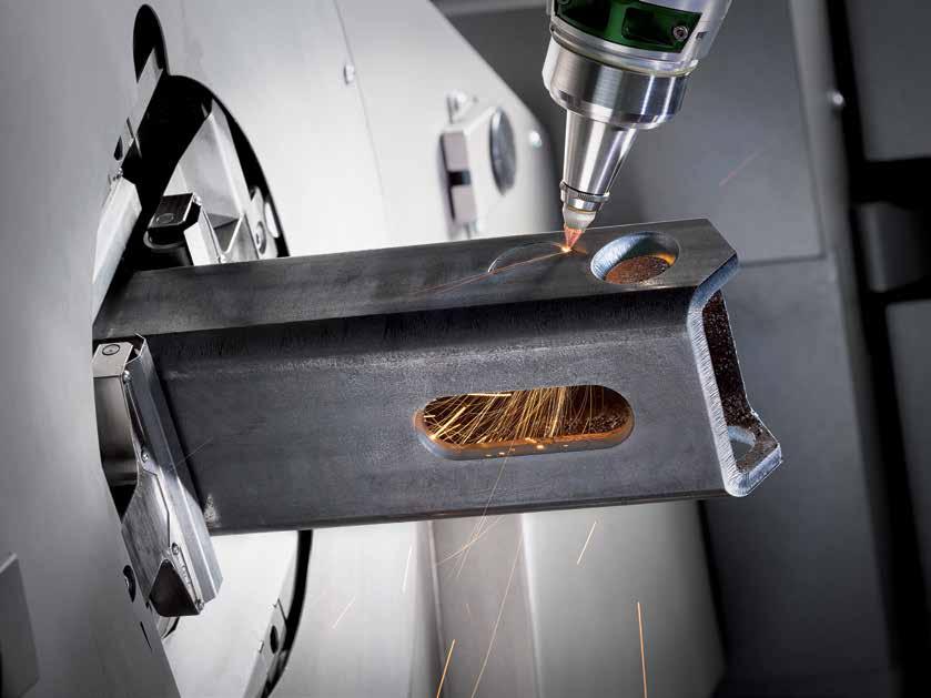 It is capable of making tilt cuts with greater accuracy and quality in tubes and in open profiles and special contours that feature deep concave sections.