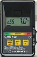600105 Measuring device moisture in wood and buildings The GMK 100 is a capacitive material moisture measuring device with direct moisture display in percent.