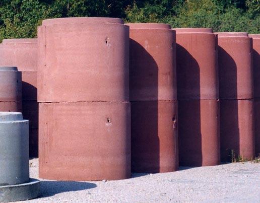 Precast concrete manholes manufactured with crystalline technology incorporating red pigment for easier identification. penders secondary line of defense in highly acidic environments. The U.S.