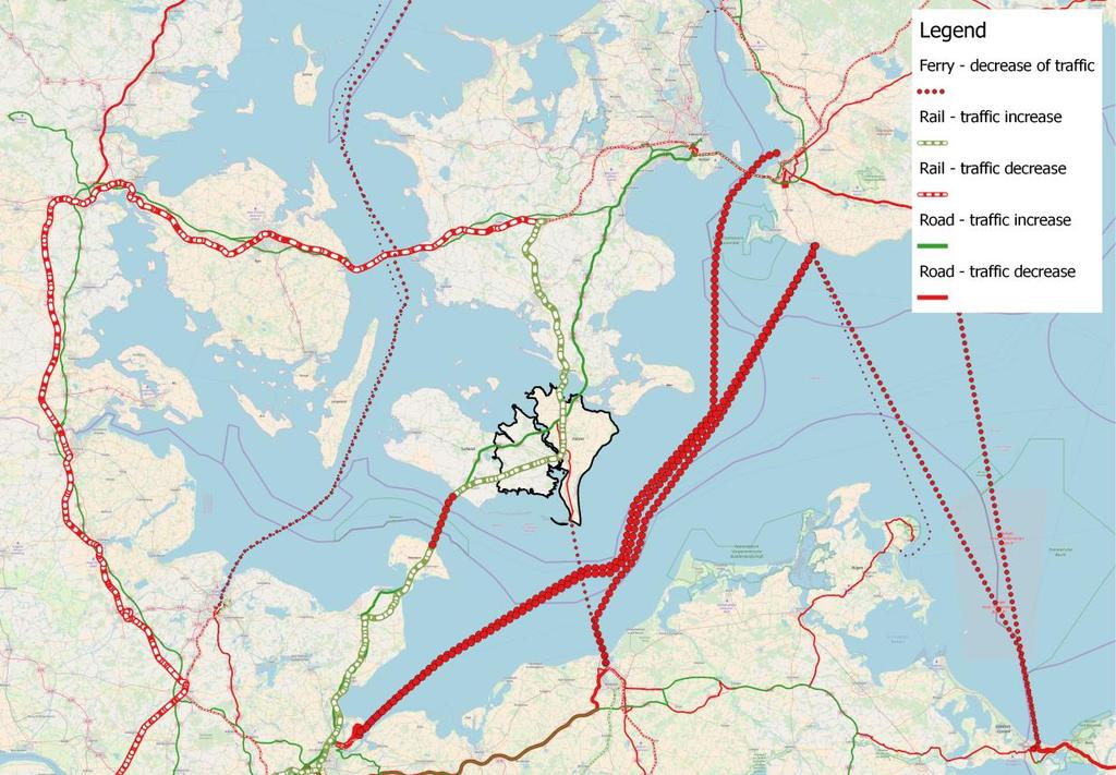 dedicated to three selected regions: Guldborgsund Municipality as a region with increased traffic volume, Rostock city as a region with decreased traffic volume, and Hamburg city as a region with